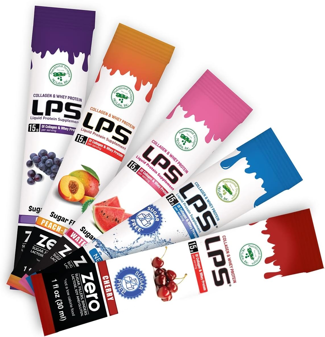 Non-GMO Liquid Collagen & Whey Protein Supplement Variety Pack - Sugar-Free Drink Promotes Healthy Skin & Hair - 60 Single Serve Packets for Men & Women