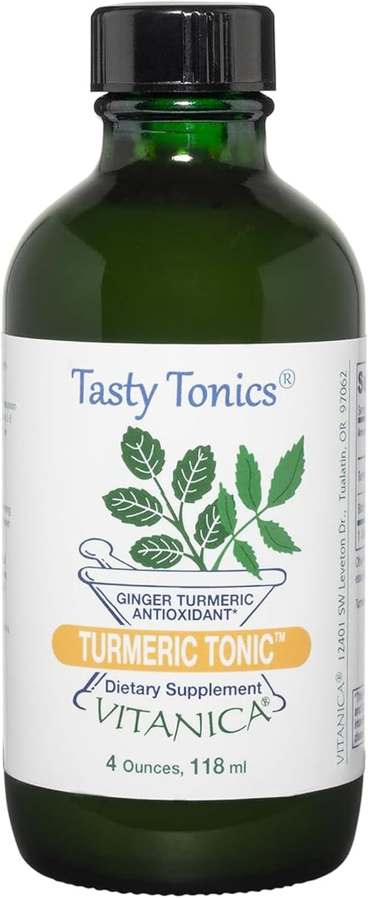 Non-GMO Liquid Turmeric Curcumin Supplement 1000 mg with Black Pepper and Ginger - Antioxidant, Vegan, Gluten Free - 4 oz