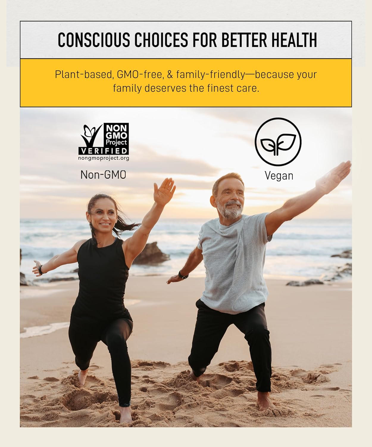 Non-GMO Probiotic Family with Fermented Soybean, Banana, & Blueberry - Digestion & Gut Support - Prebiotics, Postbiotics, Digestive Enzymes - 60 Capsules