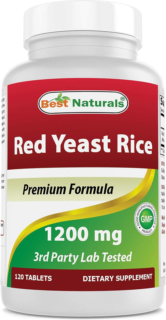 Non-GMO Red Yeast Rice 1200mg - 120 Tablets, Citrinin Free & Non-Irradiated - Top Quality Supplement