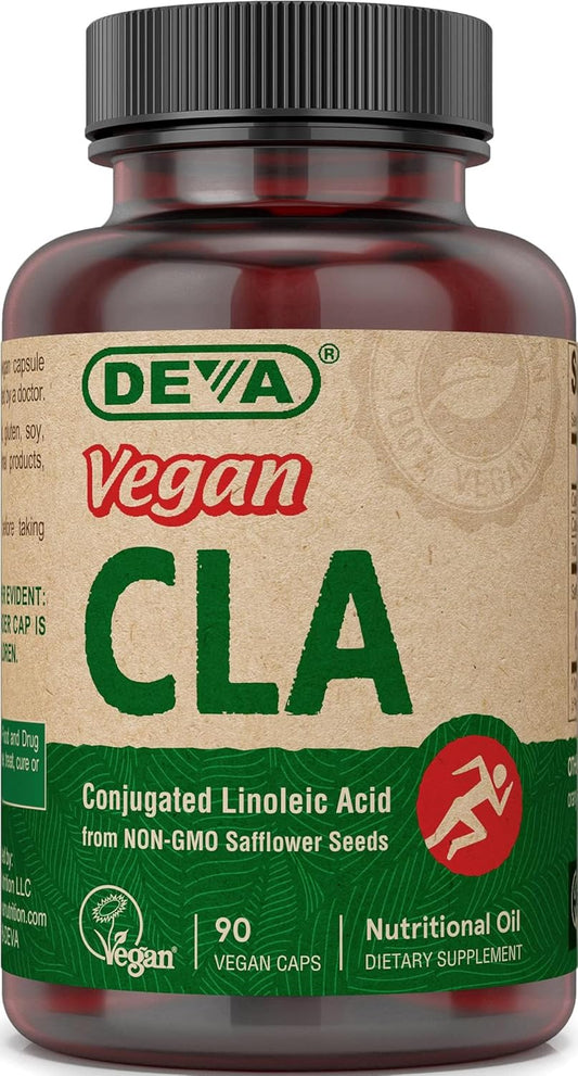 Non-GMO Safflower Oil CLA Supplements by DEVA Vegan Vitamins - 90 Capsules