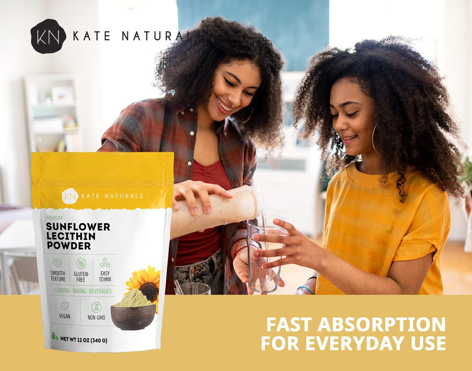 Non-GMO Sunflower Lecithin Powder for Baking, Cooking, and Lactation Support - Soy Lecithin Substitute (12 oz)