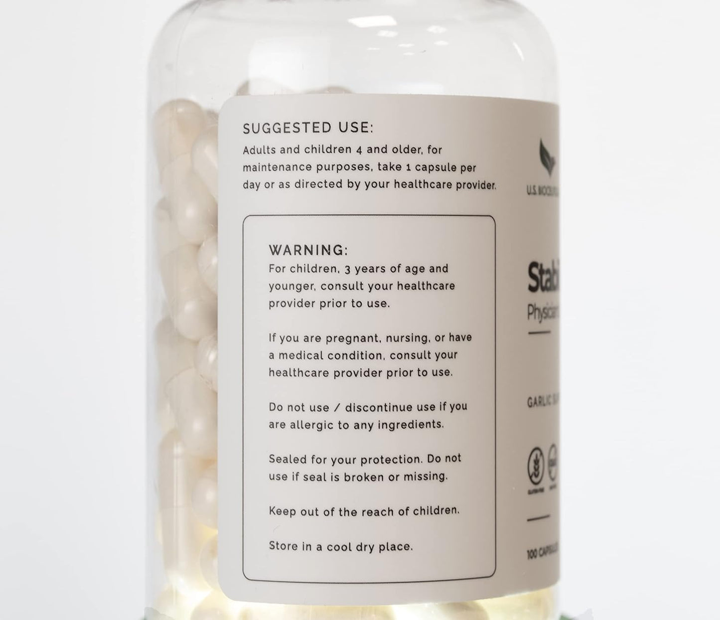 Non-GMO U.S. Bioceuticals Stabilized Allicin - 700,000 mcg Allicin - Lab Tested - cGMP Certified