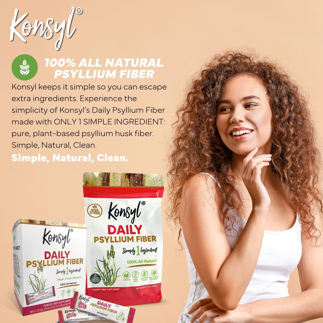 Non-GMO Vegan Keto-Friendly Psyllium Fiber Supplement for Digestive Health - 19oz Powder