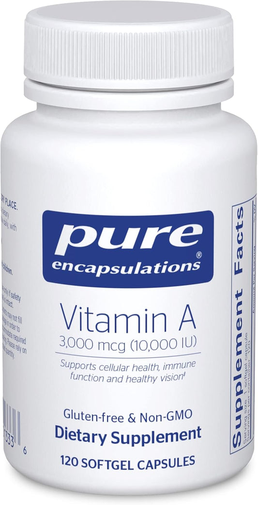 Non-GMO Vitamin A Palmitate Supplement from Cod Liver Oil - Immune & Vision Support - 3,000 mcg - 120 Softgels