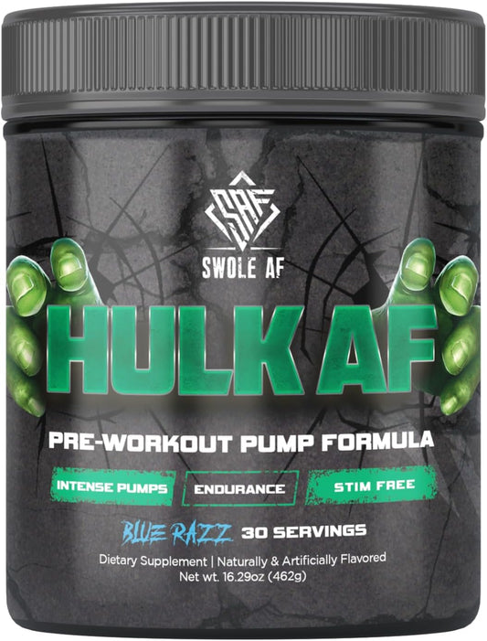 Non-Stimulant Pre-Workout Pump Formula for Improved Circulation and Muscular Power Output - Blue Razz Flavor