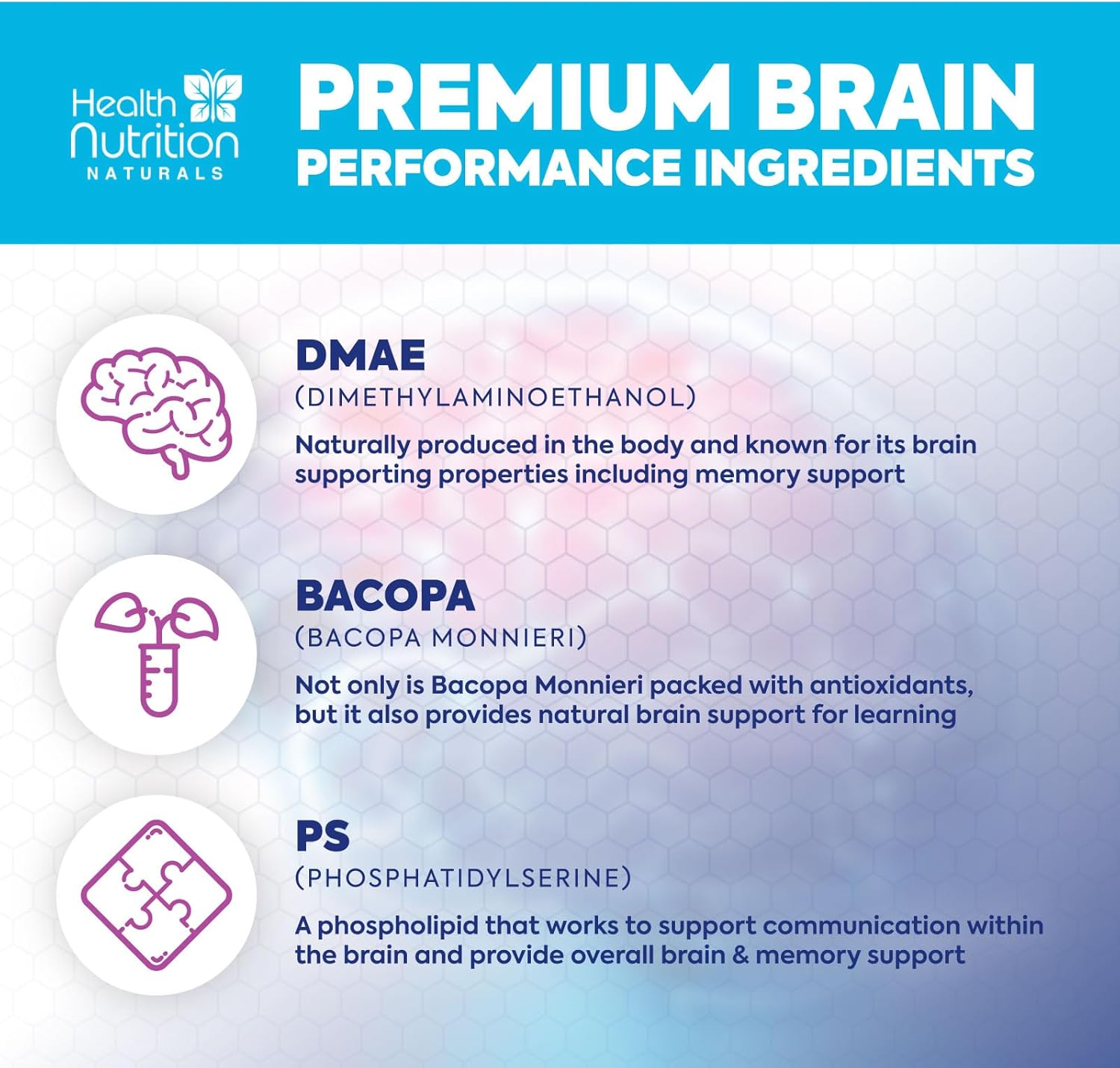 Nootropic Brain Supplements for Memory & Focus - Cognitive Support with Phosphatidylserine & Brain Health Vitamins - 60 Capsules