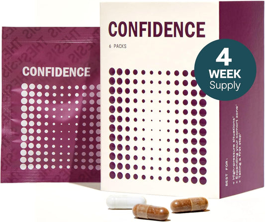 Nootropic Brain Support Supplement for Confidence & Emotional Well-Being - Ashwagandha, Saffron, L-Theanine - 1 Month Supply
