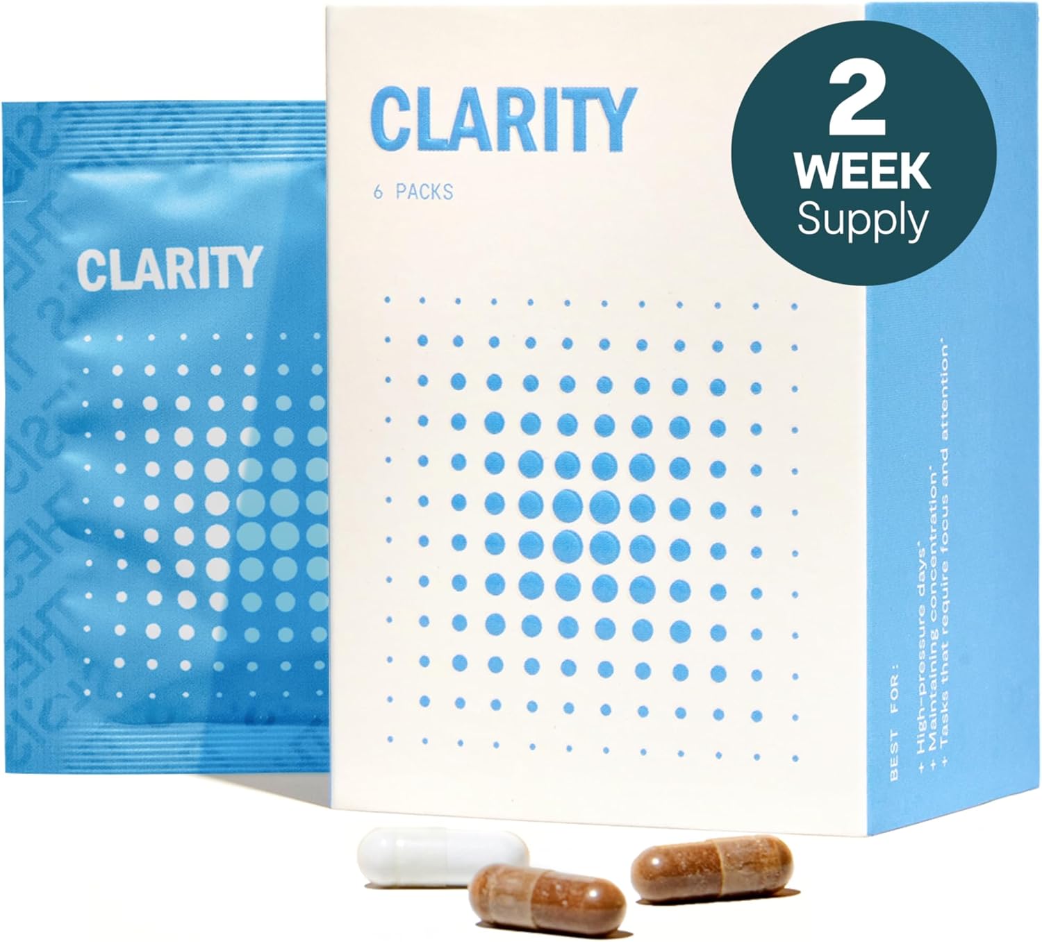 Nootropic Focus Supplements with Lion's Mane & Alpha GPC - Brain Support for Enhanced Clarity & Concentration (12 Servings)