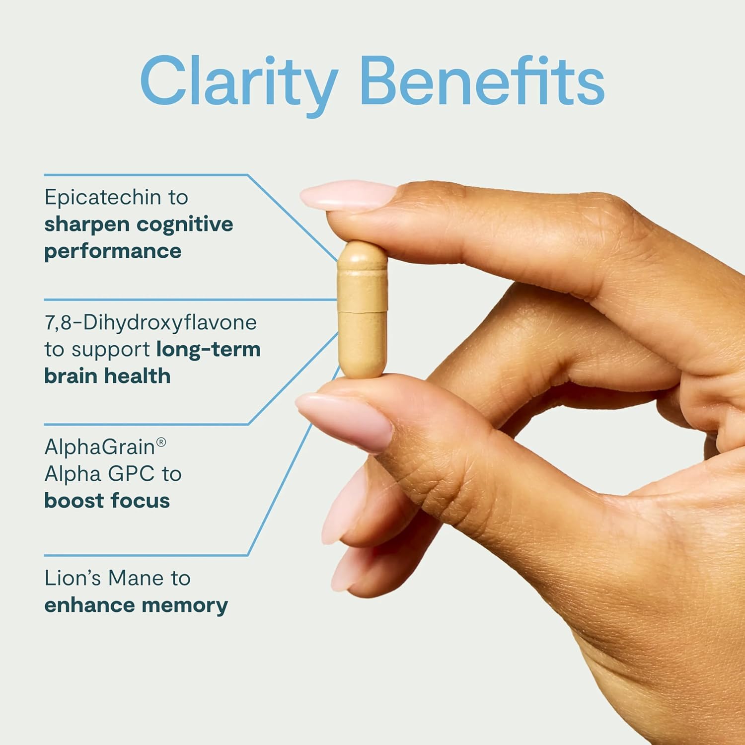 Nootropic Focus Supplements with Lion's Mane & Alpha GPC - Brain Support for Enhanced Clarity & Concentration (12 Servings)