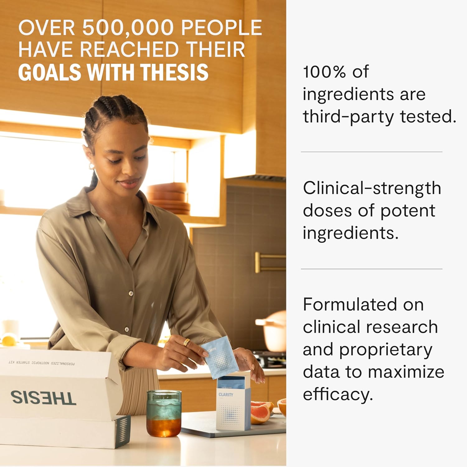 Nootropic Focus Supplements with Lion's Mane & Alpha GPC - Brain Support for Enhanced Clarity & Concentration (12 Servings)