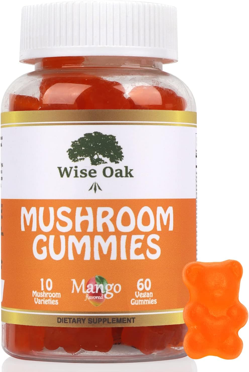 Nootropic Mushroom Gummies with Cordyceps, Reishi, Chaga, Lion's Mane, and More - 10 Mushroom Supplement