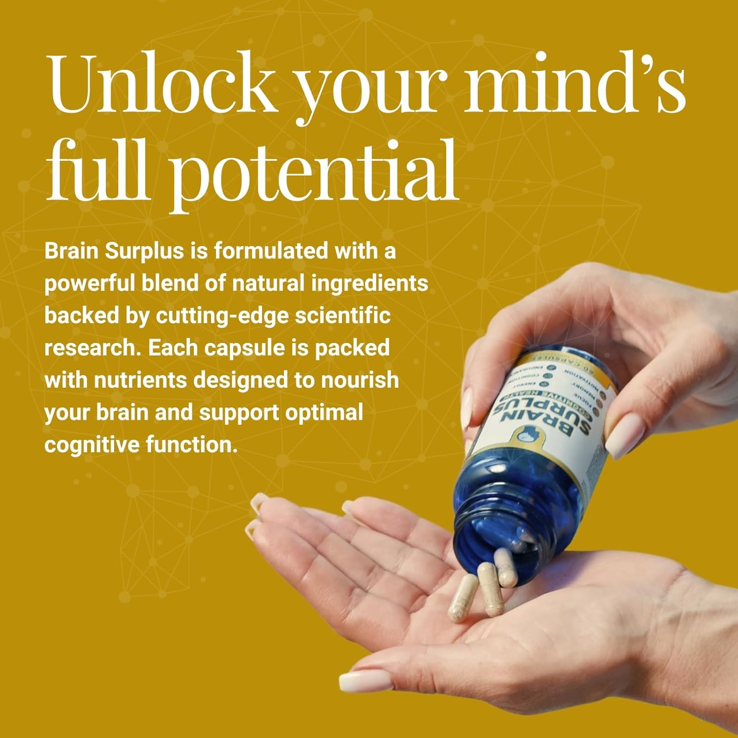 Nootropic Supplement for Memory, Focus, Energy with Lions Mane, Ginkgo Biloba, Alpha GPC, Vitamin B12 - Non GMO, Vegan, Gluten Free