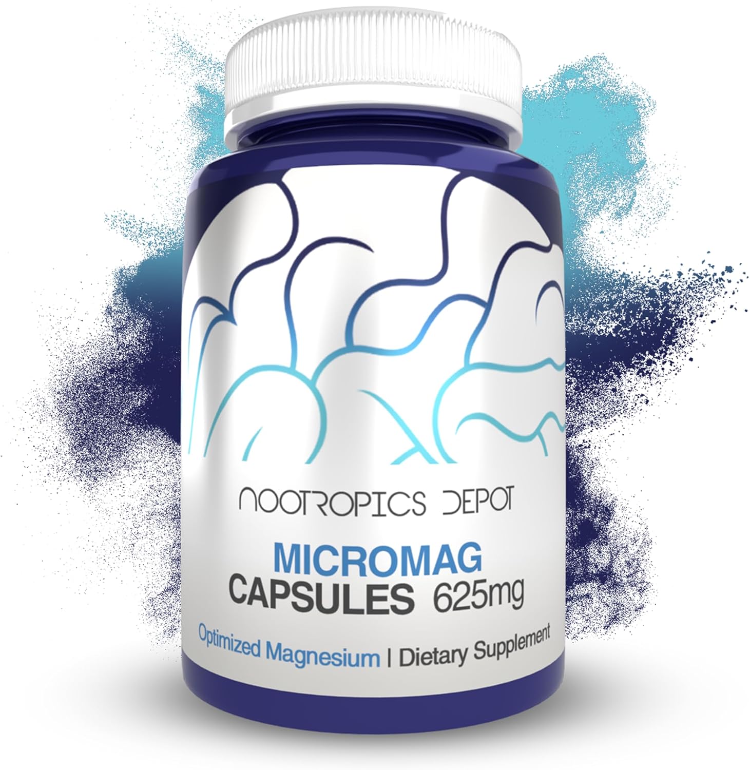 Nootropics Depot MicroMag Magnesium Capsules - 625mg - 90 Count - 200mg Elemental Magnesium