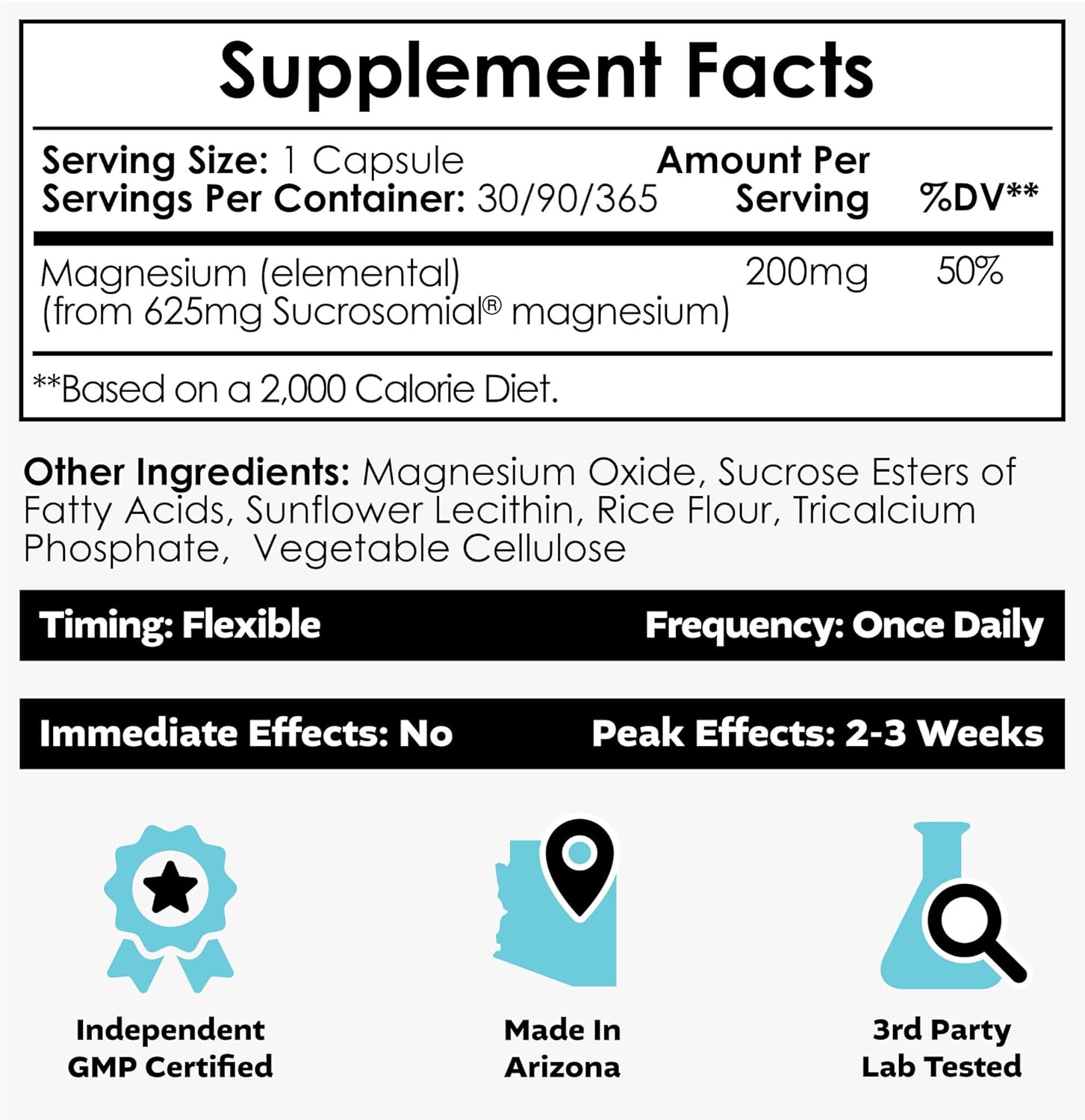 Nootropics Depot MicroMag Magnesium Capsules - 625mg - 90 Count - 200mg Elemental Magnesium