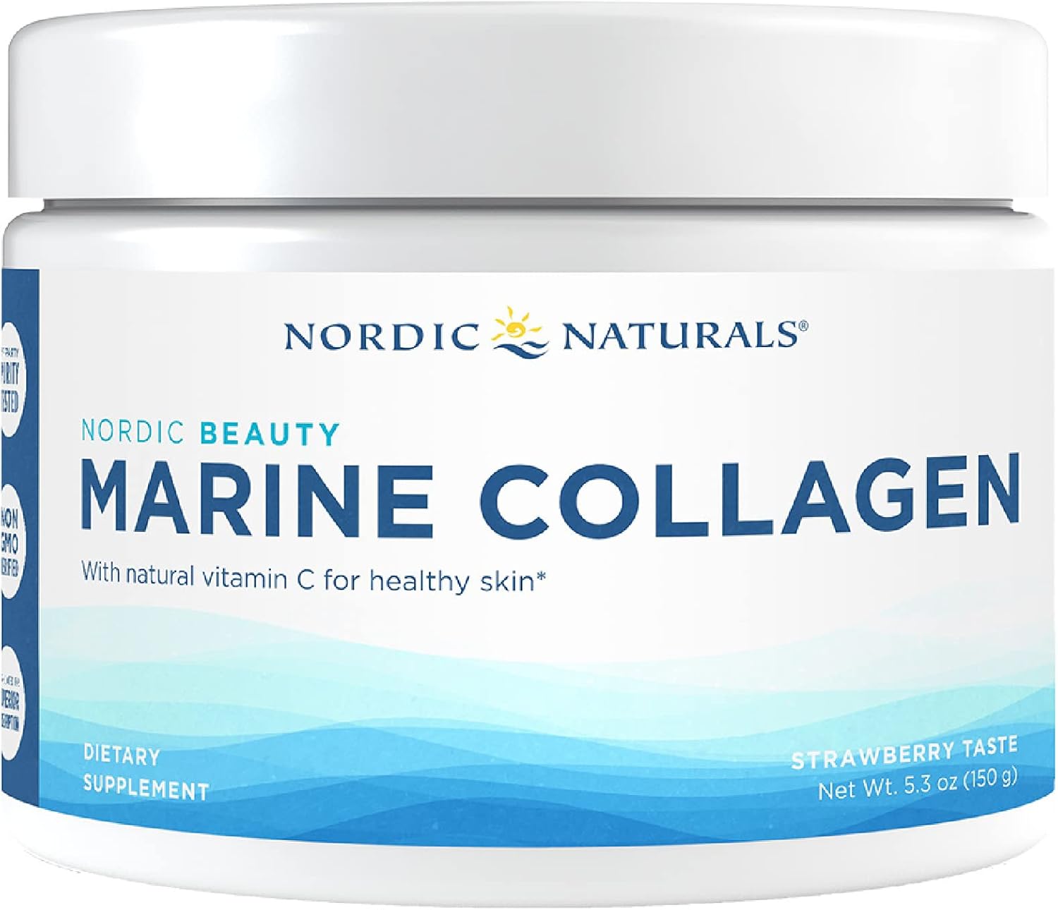 Nordic Naturals Marine Collagen Powder with Vitamin C - Strawberry Flavor - 5.29 oz - Skin, Joint, and Bone Health - 30 Servings