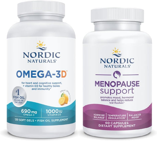 Nordic Naturals Menopause Support and Omega-3D Starter Pack - Natural Menopause Relief and Essential Fatty Acids