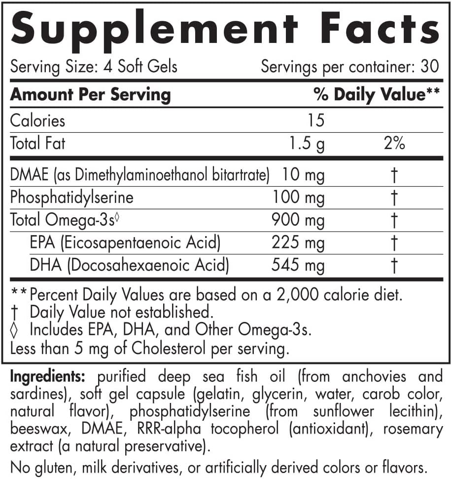 Nordic Naturals Omega Focus Jr. Lemon Soft Gels - 900mg Omega-3s with EPA, DHA, DMAE & Phosphatidylserine for Attention & Learning - Non-GMO - 30 Servings