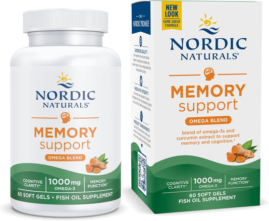 Nordic Naturals Omega Memory Soft Gels: 1000mg Omega-3 + 400mg Curcumin for Memory & Cognition - 30 Servings