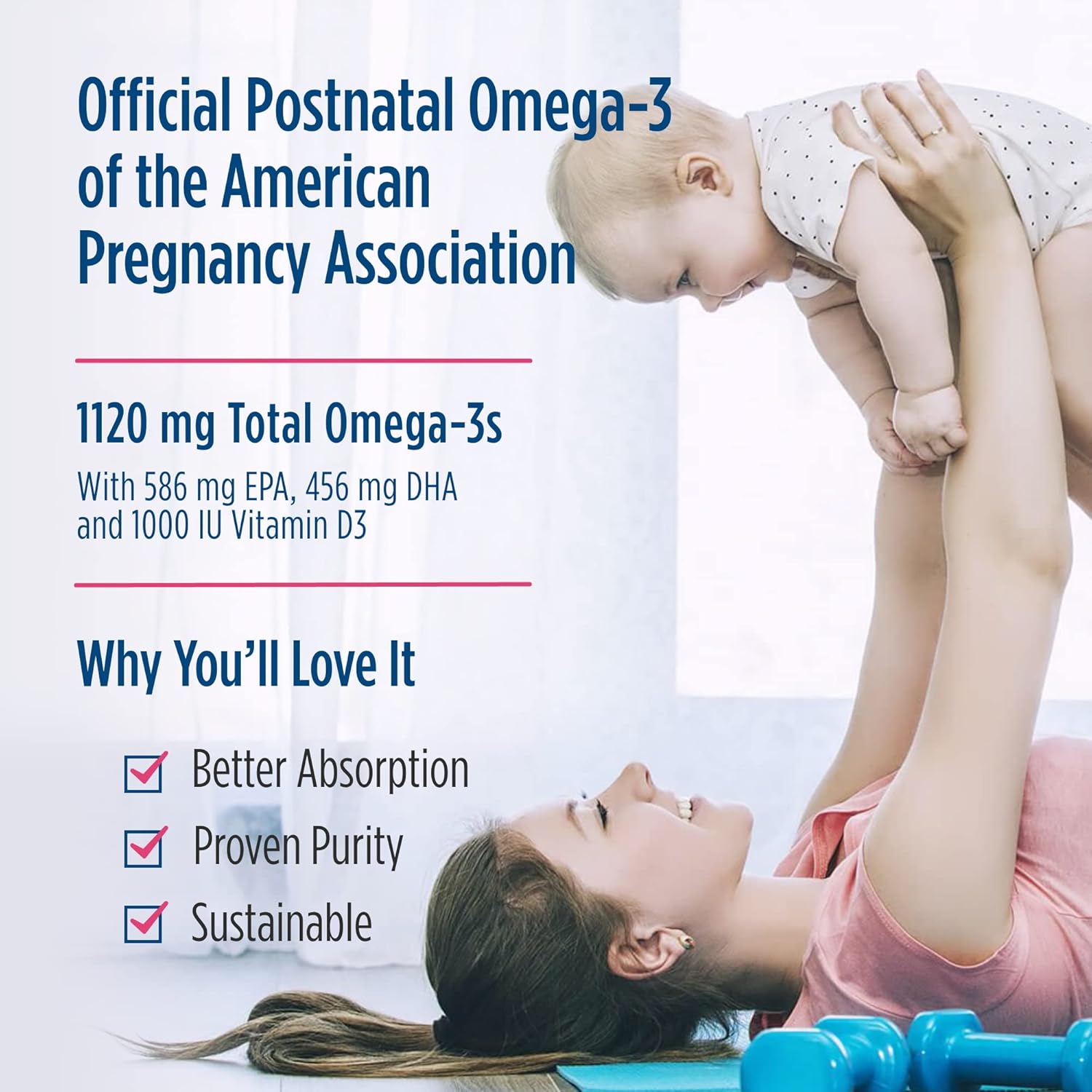 Nordic Naturals Postnatal Omega-3 Soft Gels with Vitamin D3 - Supports New Moms' Wellness, Mood, and Metabolism - 60 Soft Gels