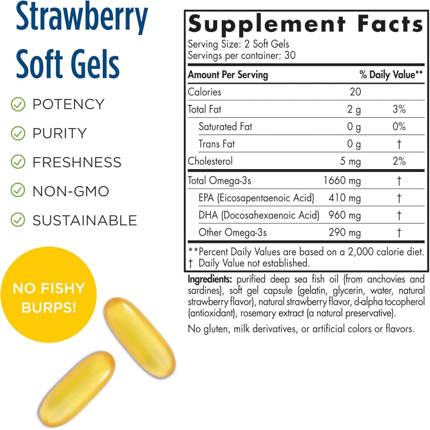 Nordic Naturals ProDHA 1000 Strawberry Soft Gels - 60 Count - High-Intensity DHA Formula for Brain Health - Non-GMO Omega-3 Supplement