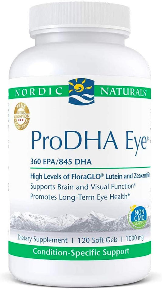 Nordic Naturals ProDHA Eye Soft Gels - Fish Oil with EPA, DHA, Lutein, Zeaxanthin for Neurological Function and Eye Health, 120 Count