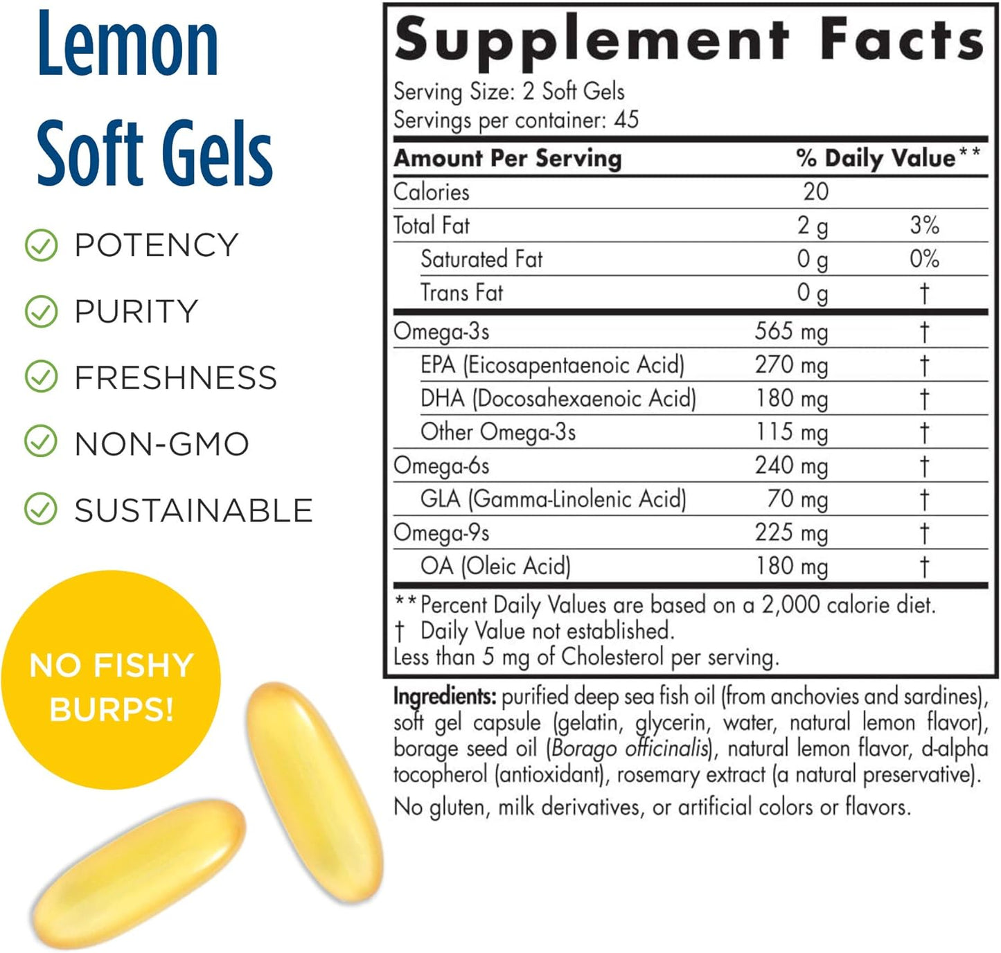 Nordic Naturals ProEFA 3-6-9 Soft Gels - Lemon Flavor, 90 Count - Enhanced Omega-3 EPA, DHA & GLA - Supports Skin, Brain, & Mood - Non-GMO - 45 Servings