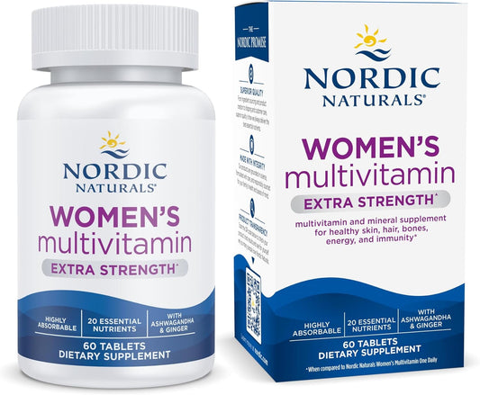 Nordic Naturals Women's Multivitamin Extra Strength for Skin, Hair, Energy, Bone & Immunity - 60 Tablets