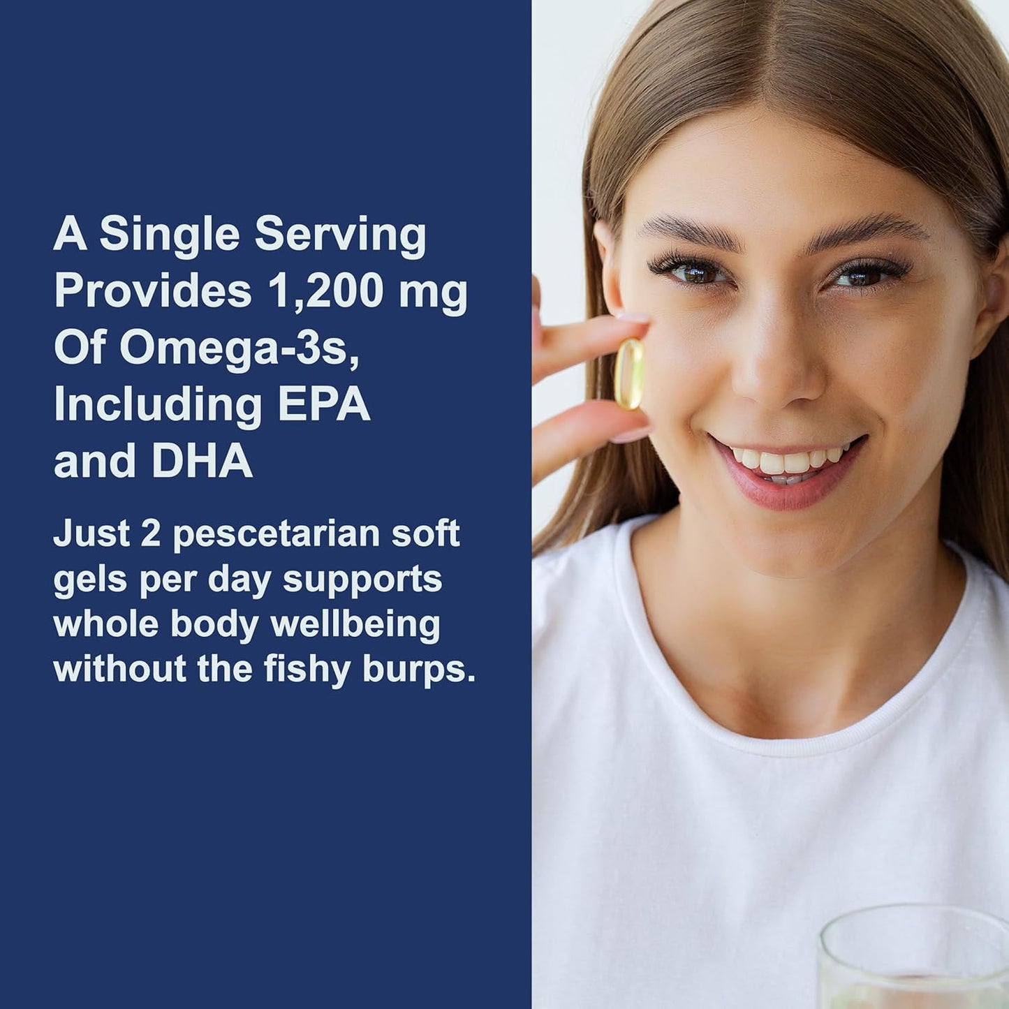 Norwegian Carlson Super Omega-3 Gems, Pescetarian Friendly, 1,200 mg Omega-3s, 130 Soft Gels