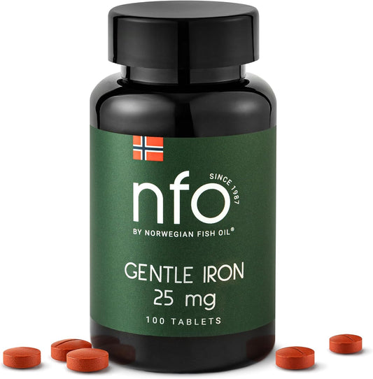 Norwegian Natural High Dose Iron Complex with Ferrochel Formula - 100 Tablets, Vegan-Friendly and Highly Bioavailable Iron Supplement for Efficient Iron Deficiency Treatment