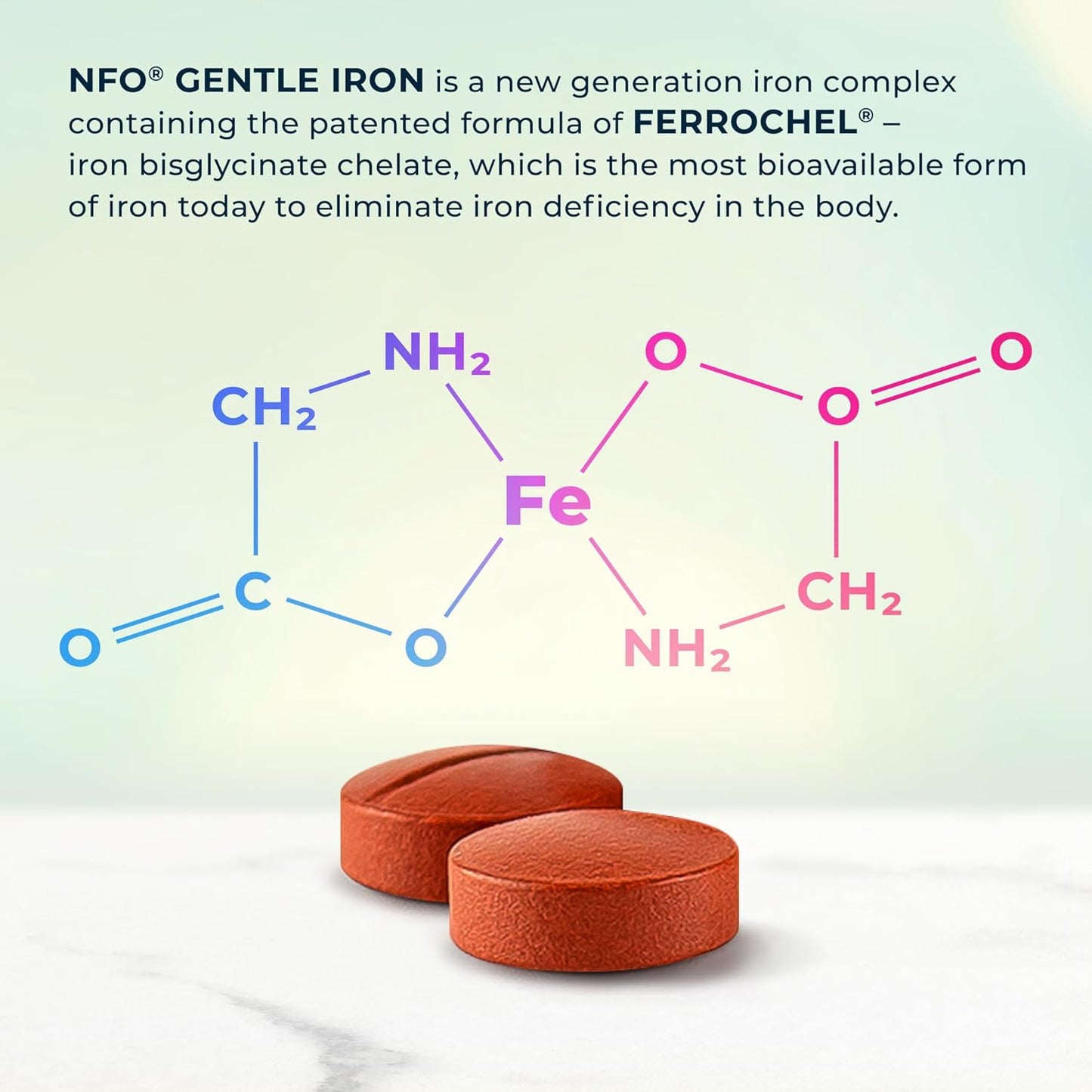 Norwegian Natural High Dose Iron Complex with Ferrochel Formula - 100 Tablets, Vegan-Friendly and Highly Bioavailable Iron Supplement for Efficient Iron Deficiency Treatment