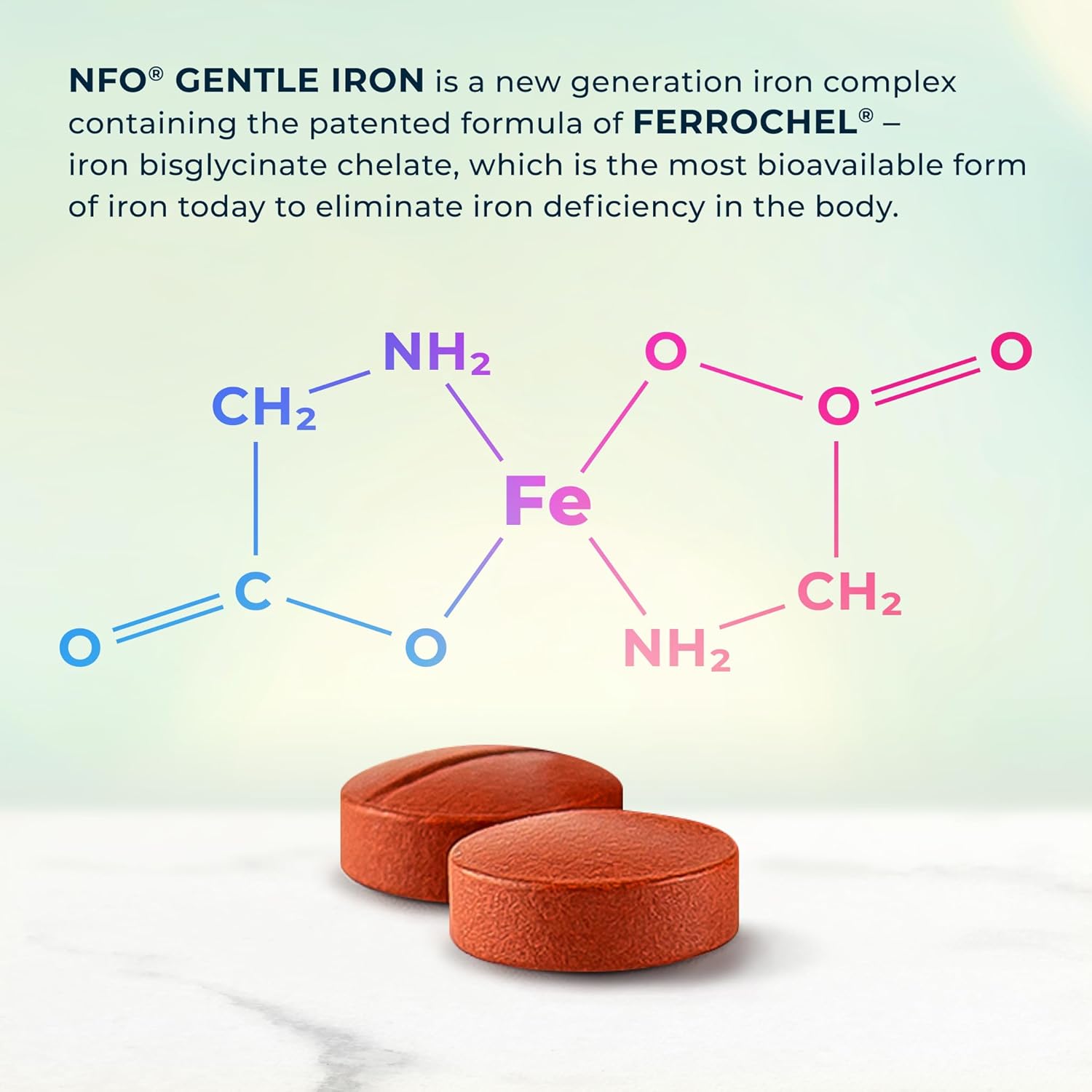 Norwegian Natural High Dose Iron Complex with Ferrochel Formula - 100 Tablets, Vegan-Friendly and Highly Bioavailable Iron Supplement for Efficient Iron Deficiency Treatment
