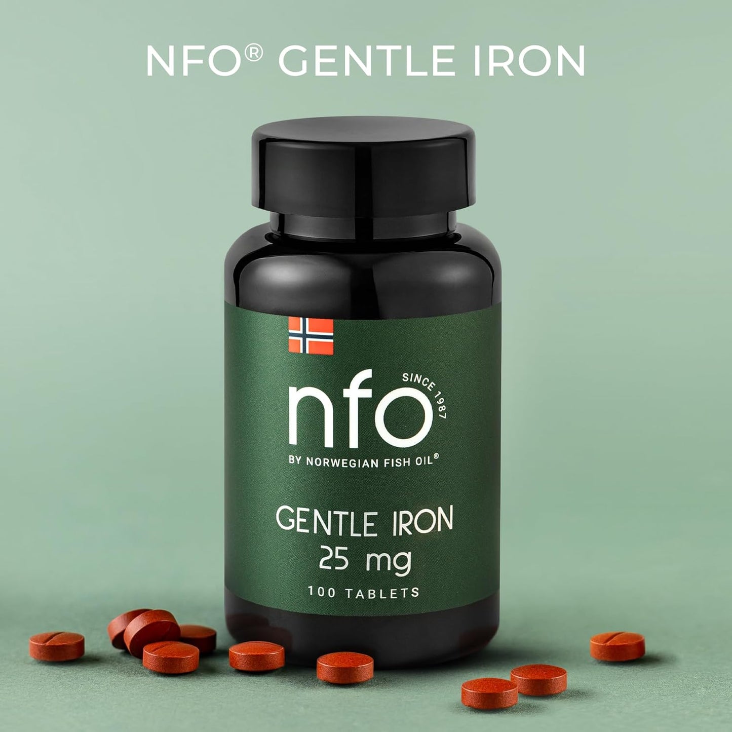 Norwegian Natural High Dose Iron Complex with Ferrochel Formula - 100 Tablets, Vegan-Friendly and Highly Bioavailable Iron Supplement for Efficient Iron Deficiency Treatment