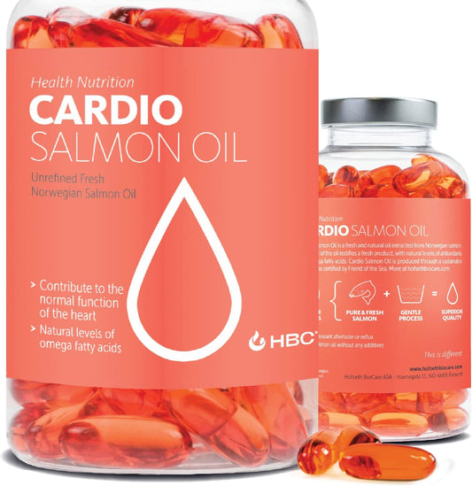 Norwegian Salmon Oil Capsules - High Strength Omega 3 Fish Oil Supplement with EPA, DHA & Astaxanthin for Eye, Brain & Heart - 90 Caps