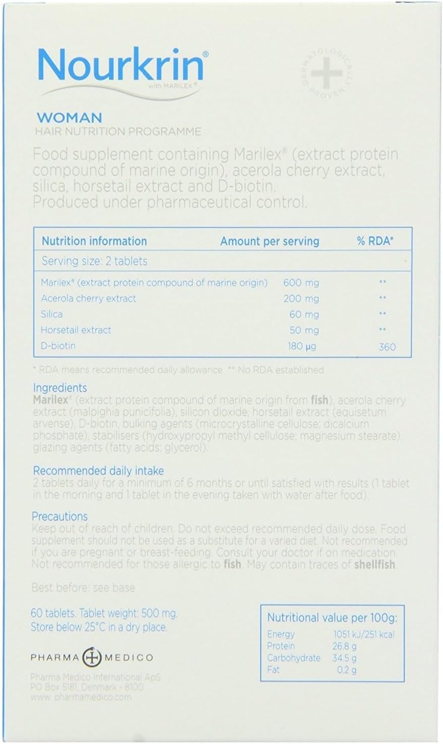 Nourkrin Woman Hair Growth Supplement, 60 Tablets - Pack of 2