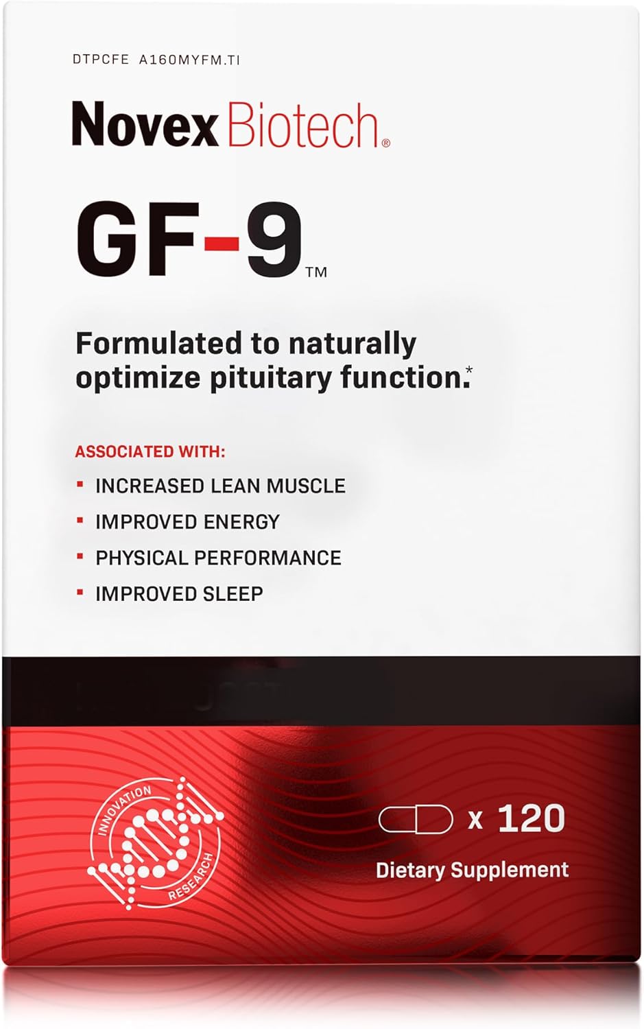 Novex Biotech GF-9 HGH Boosting Supplement for Men - Workout Complex for Energy, Endurance, Sleep - 120 Ct (30-Day Supply)