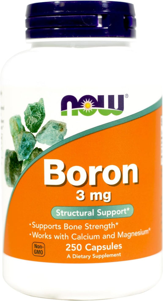 NOW Boron 3 mg Capsules - 500 Count - Pack of 2