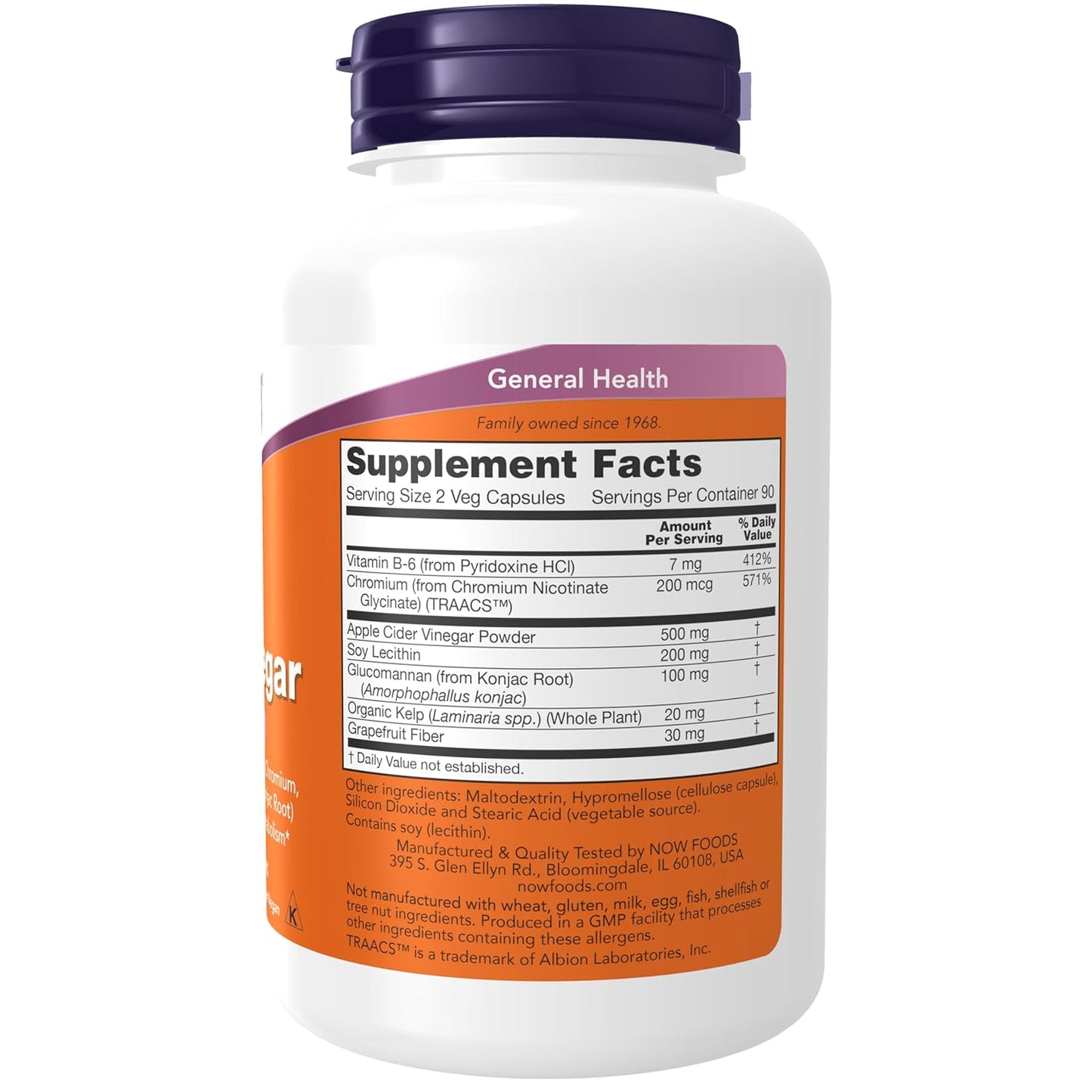 NOW Foods Apple Cider Vinegar Capsules - 180 Count