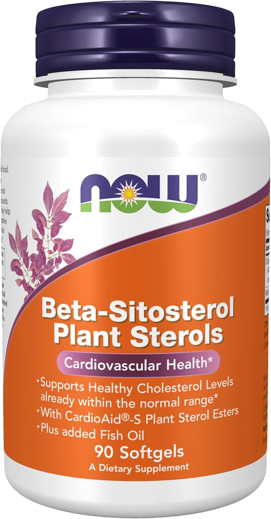 NOW Foods Beta-Sitosterol Plant Sterols with CardioAid®-S Plant Sterol Esters and Fish Oil Softgels - 90 Count