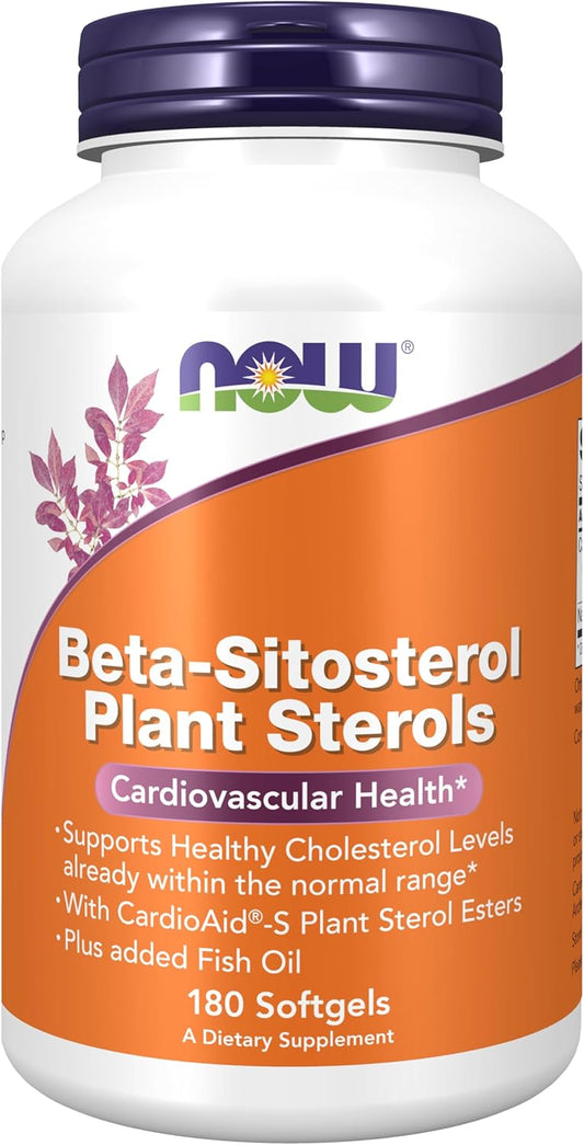 NOW Foods Beta-Sitosterol Plant Sterols with CardioAid®-S Plant Sterol Esters and Fish Oil Softgels - 180 Count