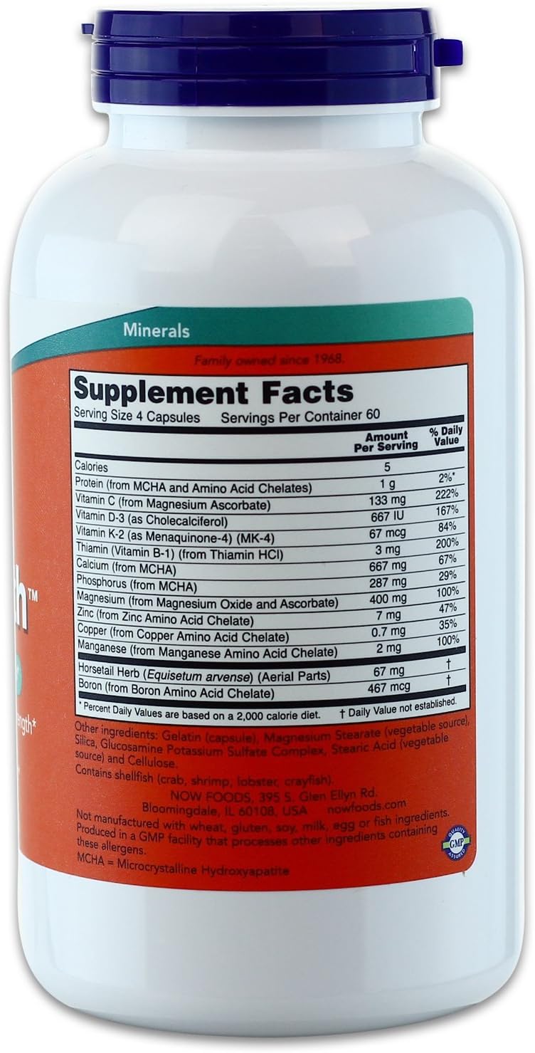 Now Foods Bone Strength Supplement - 480 Capsules (2 Pack) for Healthy Bones and Joints