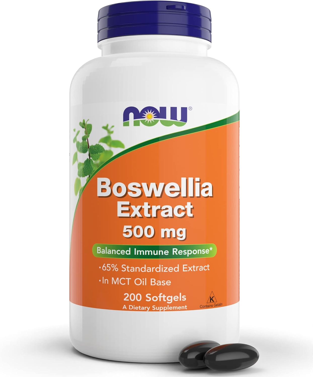NOW Foods Boswellia Serrata Extract Softgels - 500mg, 200 Count - Tree Gum Resin Supplement with MCT Oil Base