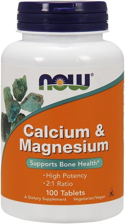 NOW FOODS Calcium Magnesium 500/250mg Tablets, 100 Count Bottle