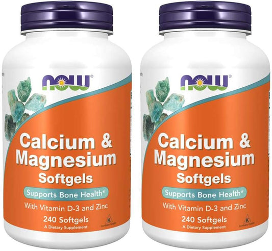 NOW Foods Calcium & Magnesium Softgel Supplement - 2 Pack, 480 Softgels
