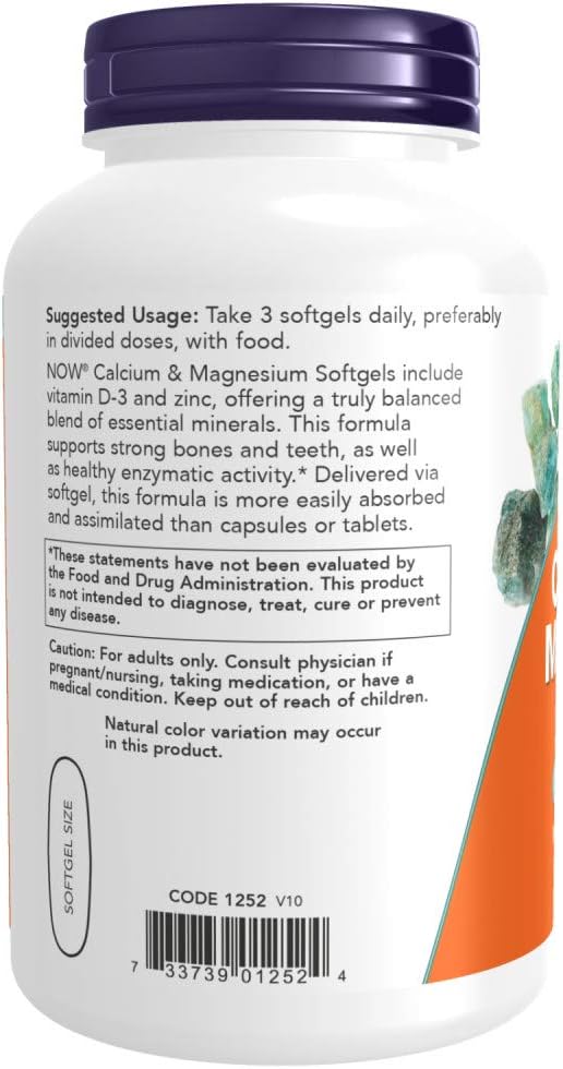 NOW Foods Calcium & Magnesium Softgel Supplement - 2 Pack, 480 Softgels