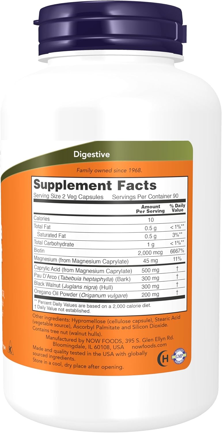 NOW Foods Candida Support 180 Vegetarian Capsules - Natural Yeast Balance Formula