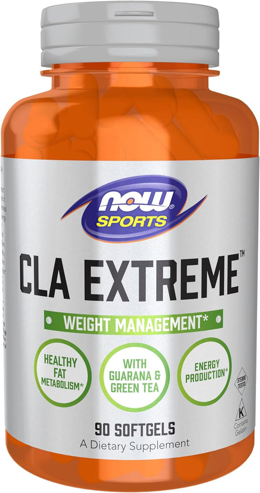NOW Foods CLA Extreme™ 90 Softgels with Guarana & Green Tea for Sports Nutrition