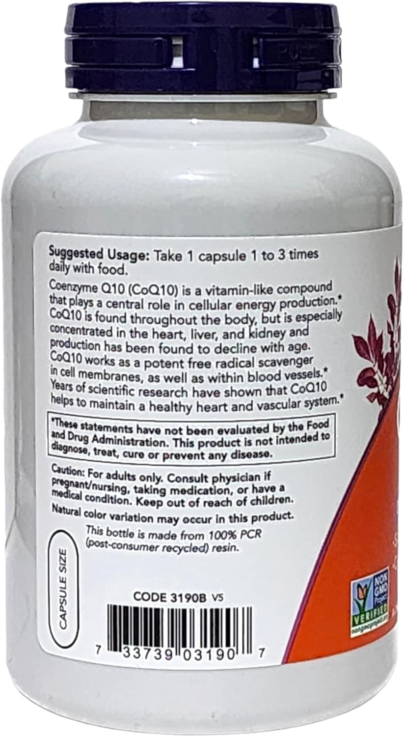 Now Foods CoQ10 30mg - 240 Vegetable Capsules for Heart Health and Energy Support