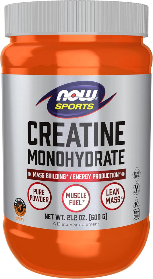 NOW Foods Creatine Monohydrate Powder for Mass Building and Energy Production - 21.2 oz
