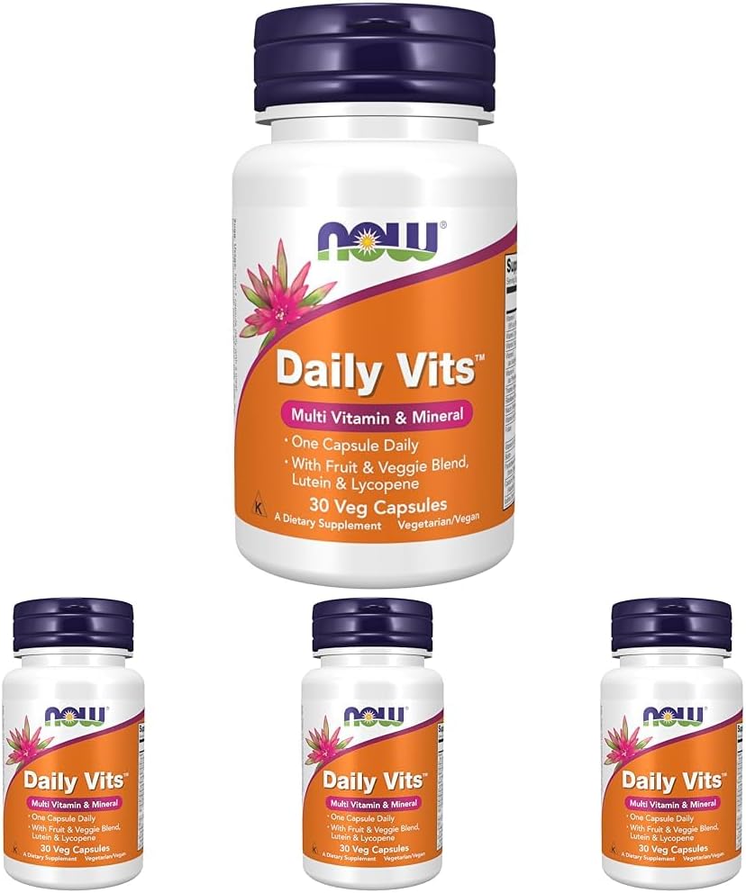 NOW Foods Daily Vits™ with Fruit & Veggie Blend, Lutein, Lycopene - 120 Veg Capsules